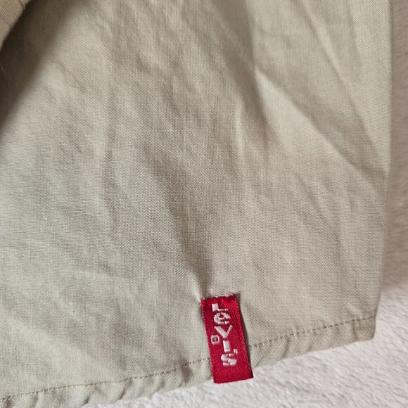 Vintage 90's Men's Levi's Red Tab Khaki/Tan Cotton Button-Down Shirt L - Picture 3 of 10